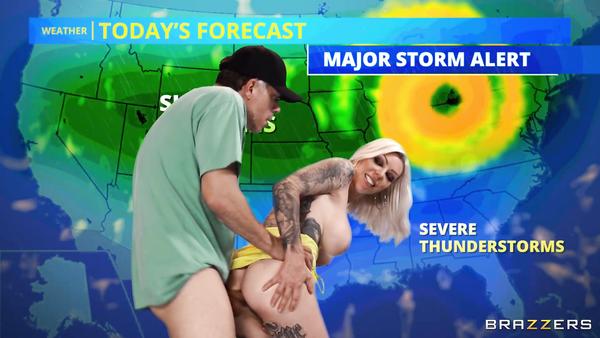 Anal Live! Busty TV Presenter Gets Assfucked While Broadcasting Weather Forecast